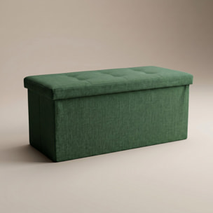 Pouf contenitore imbottito in tessuto con seduta lunga, panca multifunzione con spazio interno, ideale come poggiapiedi, seduta o contenitore, pratico e versatile per soggiorno, camera o ingresso, facile da pulire, dimensioni 76x34x34 cm