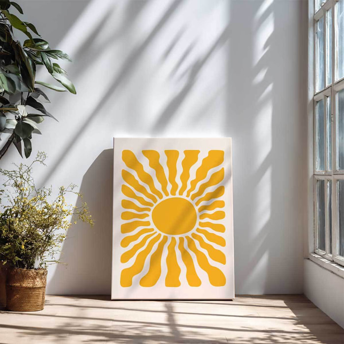 Tableau soleil graphique vintage Toile imprimée