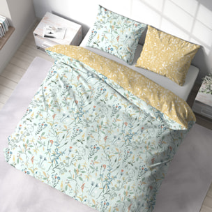 Parure de couette 3pcs microfibre florissane
