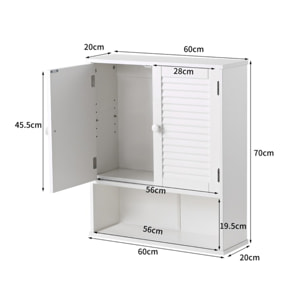 Pensile superiore bagno 60x20x70 cm bianco - Iris