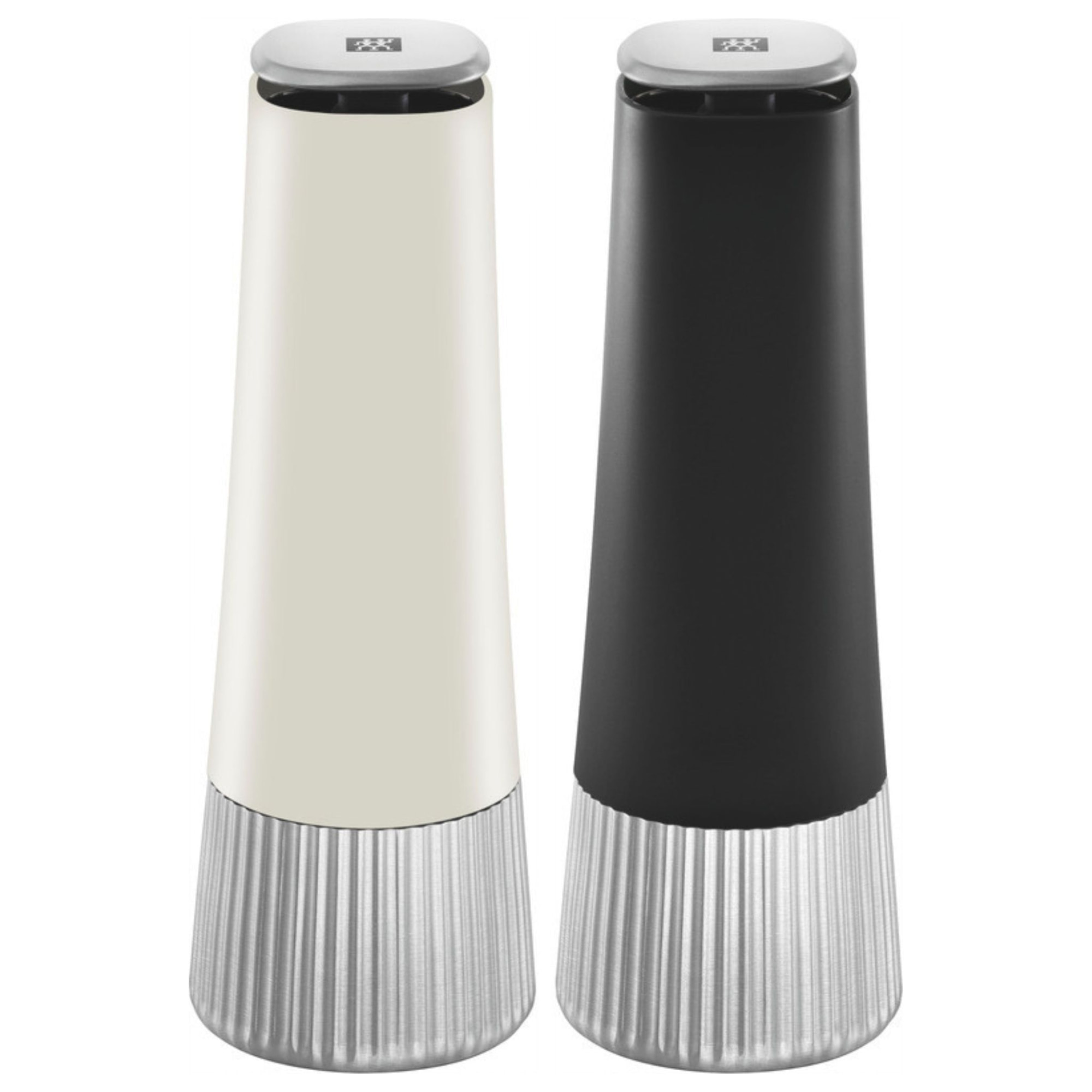 Set de moulin à épices 2 pcs Ivoire-Noir