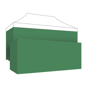 Set 4 Teli Laterali Per Gazebo 3X4,5M Con strappo Verde