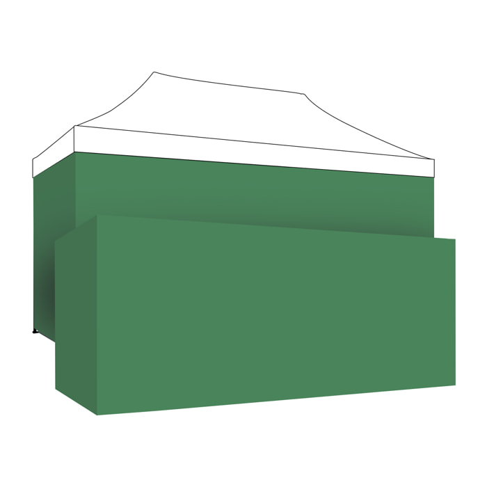 Set 4 Teli Laterali Per Gazebo 3X4,5M Con strappo Verde