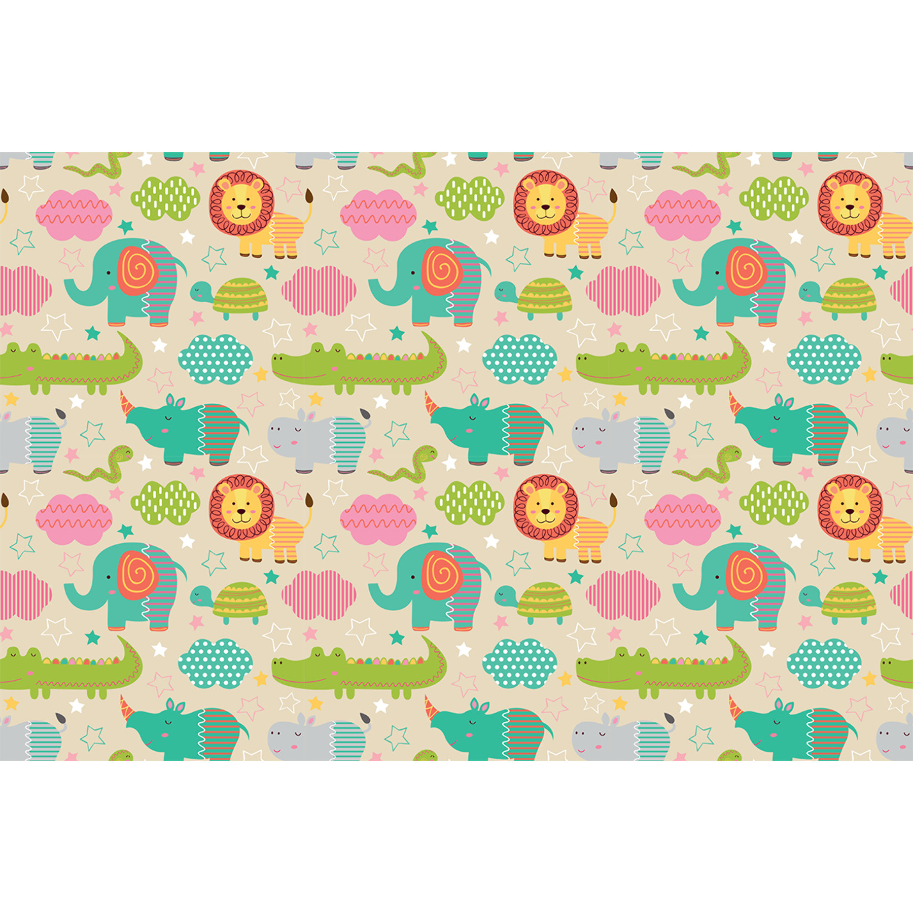 Sticker meuble pour enfant animaux d'Afrique 60 x 90 cm