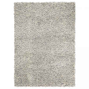 Tapis shaggy tufté en laine motif faux uni OLEL