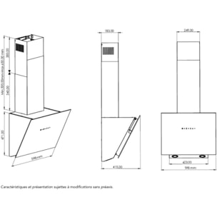Hotte décorative murale inclinée AIRLUX AHMI671BK