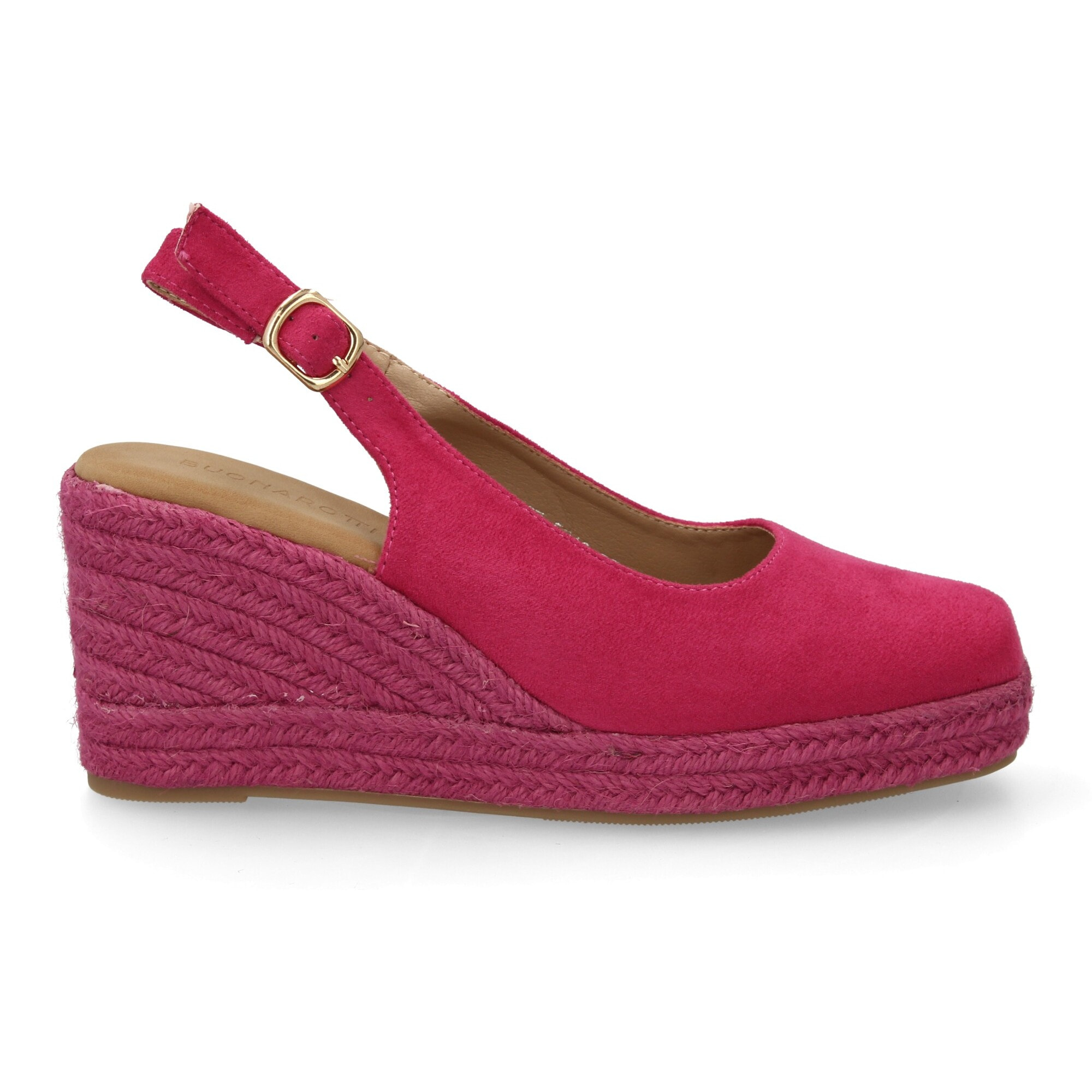 Alpargata cuña mujer talón abierto y pulsera ajustable