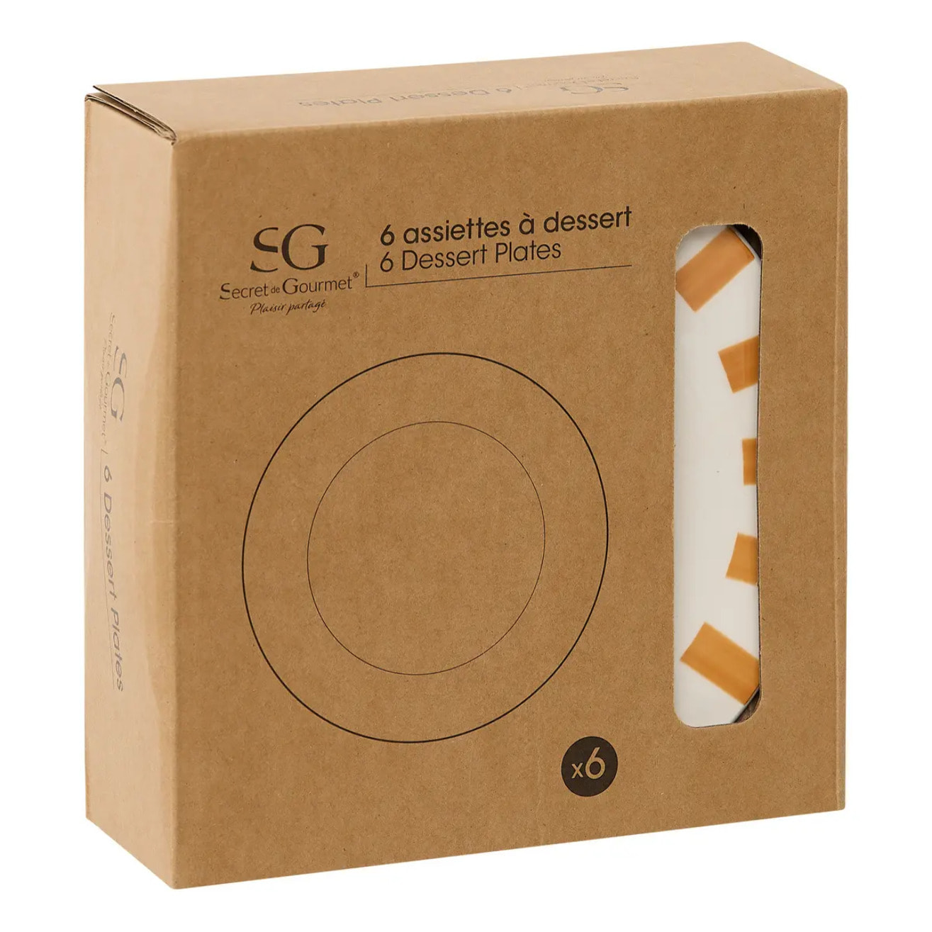 Lot de 6 assiettes dessert Cheri jaune D19xH1,8cm