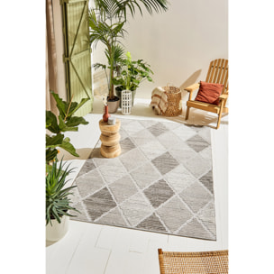 Tapis Loopin 321 gris 160x230 cm - Motif en relief - Indoor & Outdoor