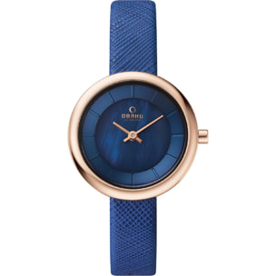 Orologio OBAKU blu-pelle blu