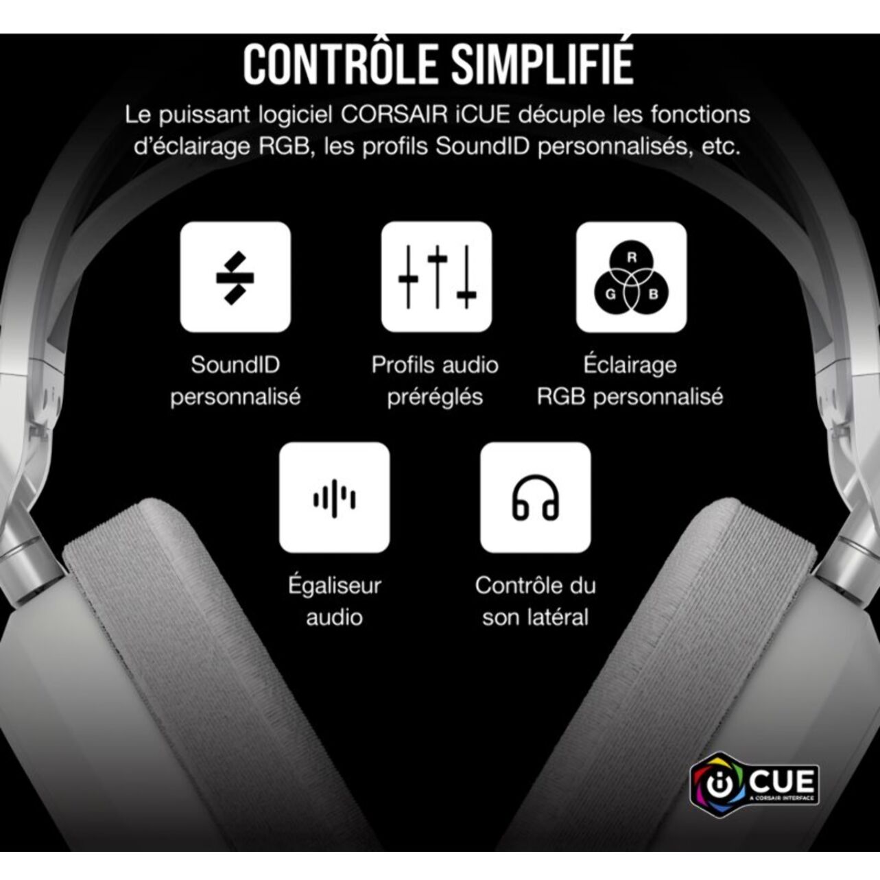 Casque gamer CORSAIR HS80 MAX Wireless blanc