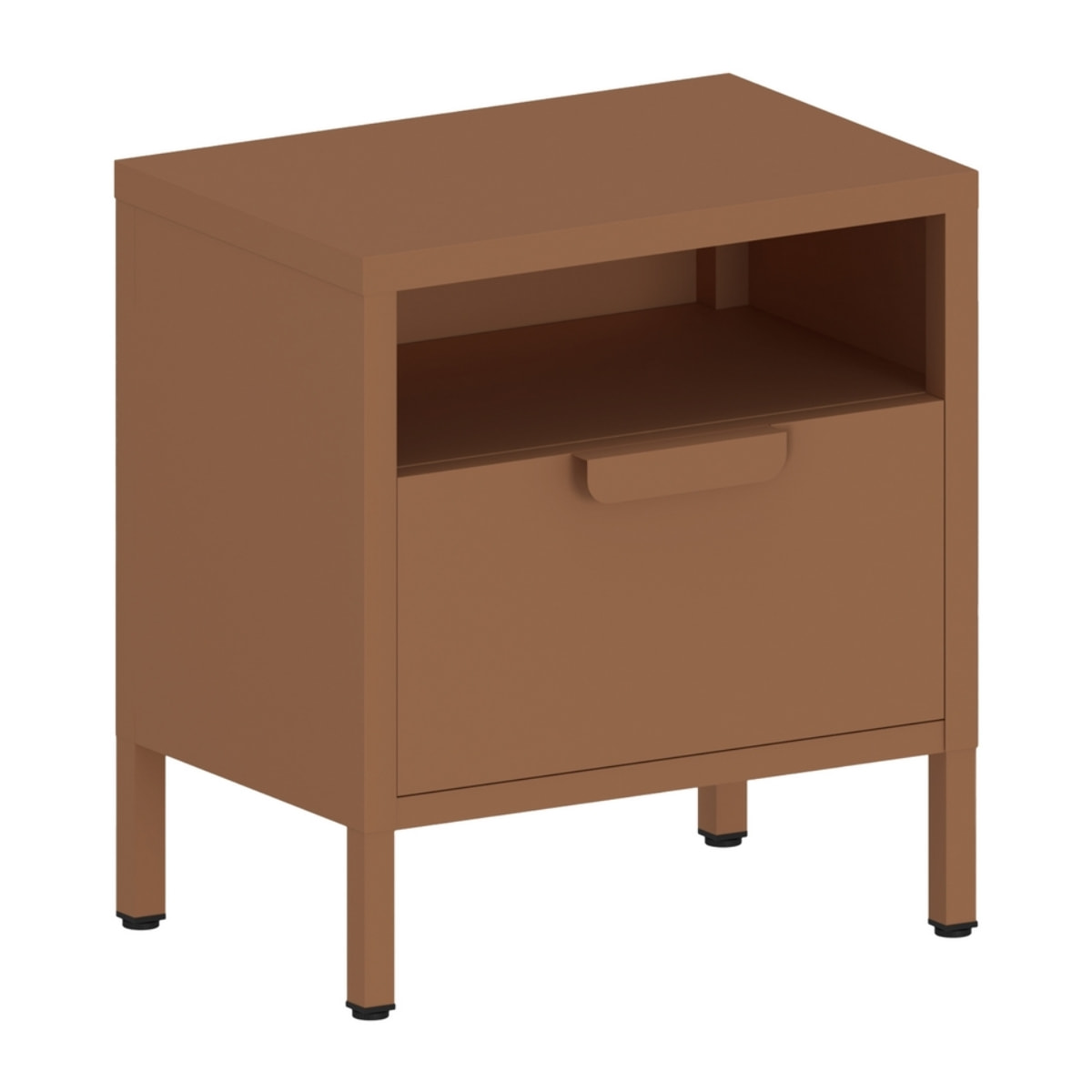 Comodino in metallo con cassetto 45x30x50cm mattone - Pop