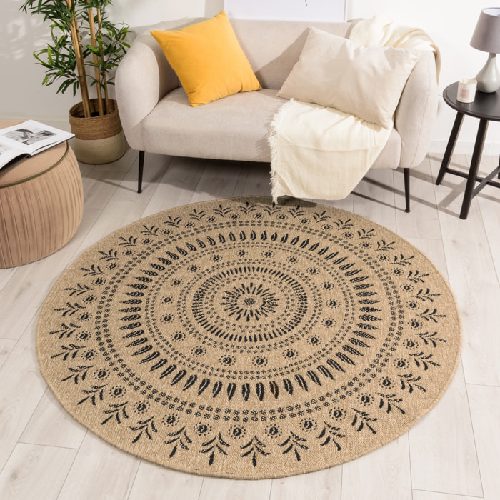 Nature - tapis effet jute noir