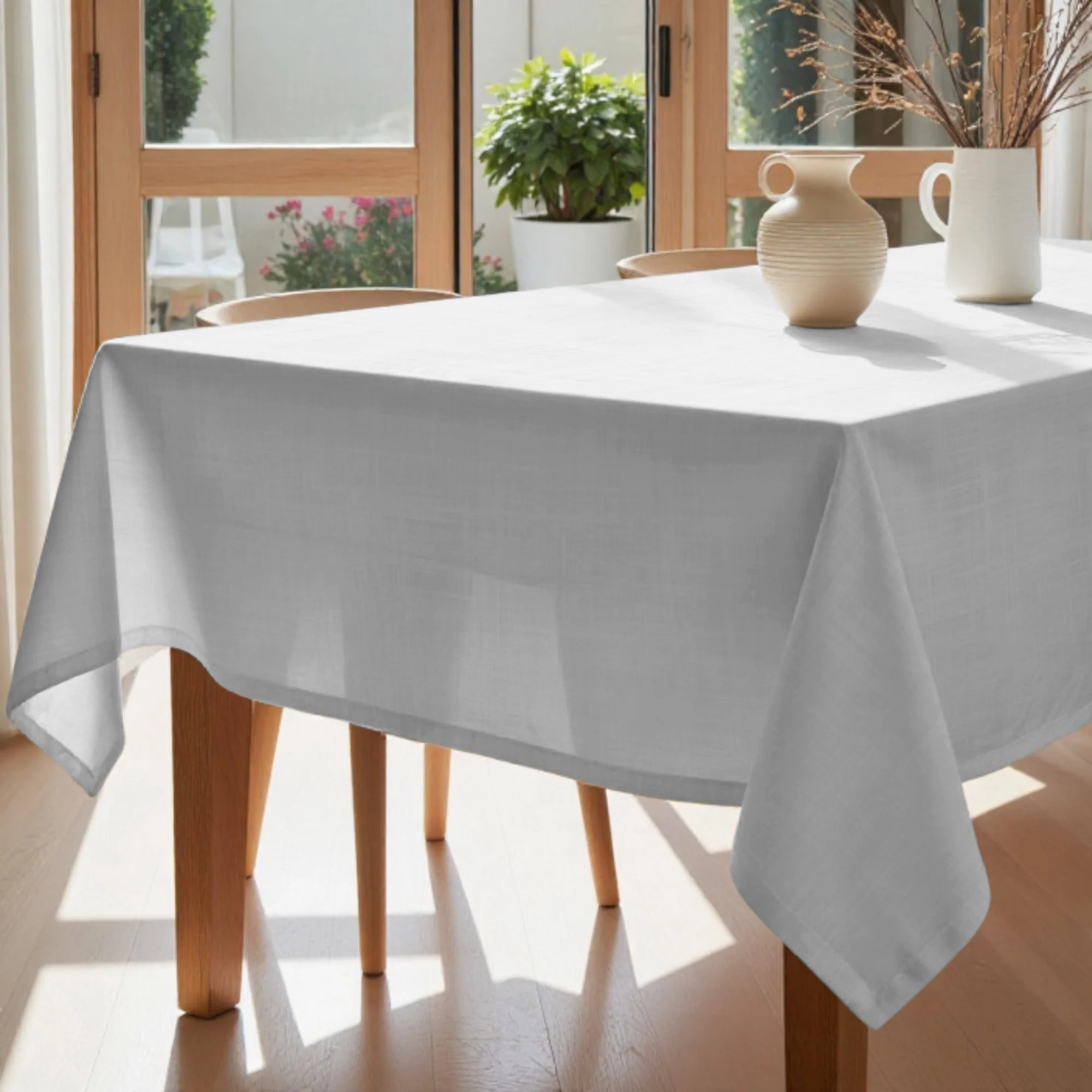 Nappe anti-taches au toucher tissu Gris Clair