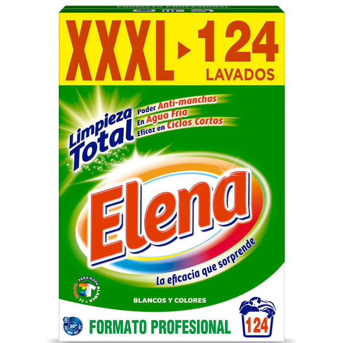 Elena detergente para lavadora, apto para ropa blanca y de color, formato polvo - 124 lavados