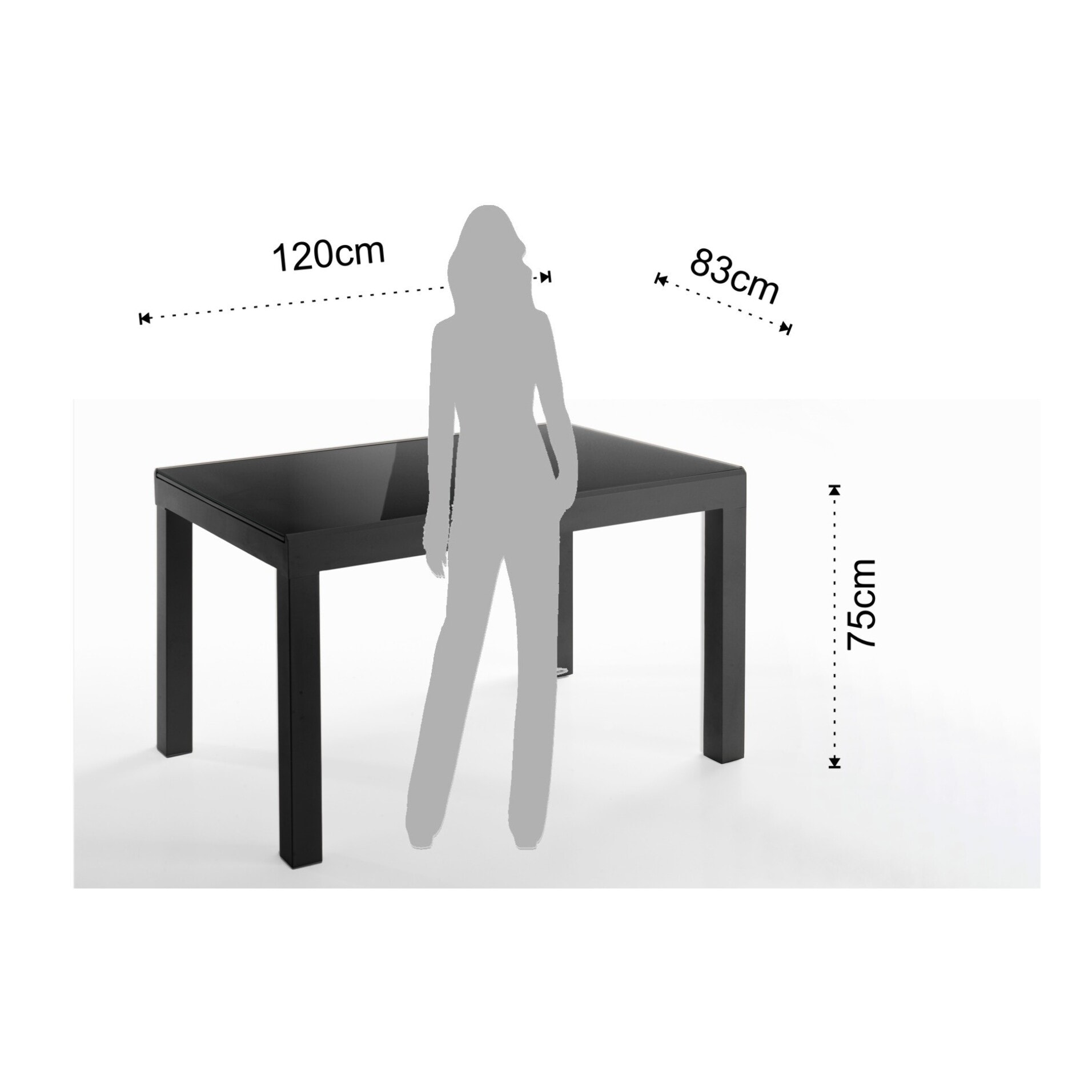 Tomasucci tavolo allungabile LONG - BLACK nero