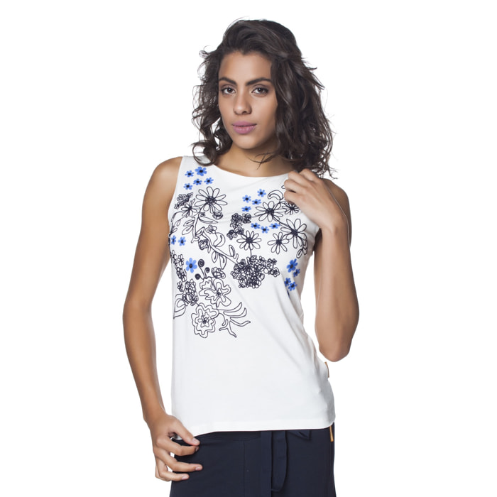 Top Fulgora Top Bordado Largo normal Blanco Casual para mujer