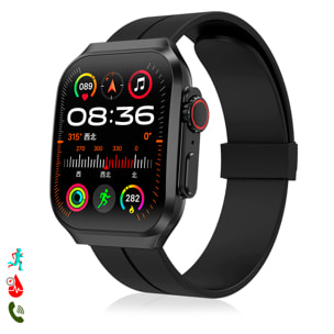 Smartwatch OP88. Pantalla curva AMOLED de 1.95 px, con llamadas Bluetooth, monitor de salud, corona multifunción.