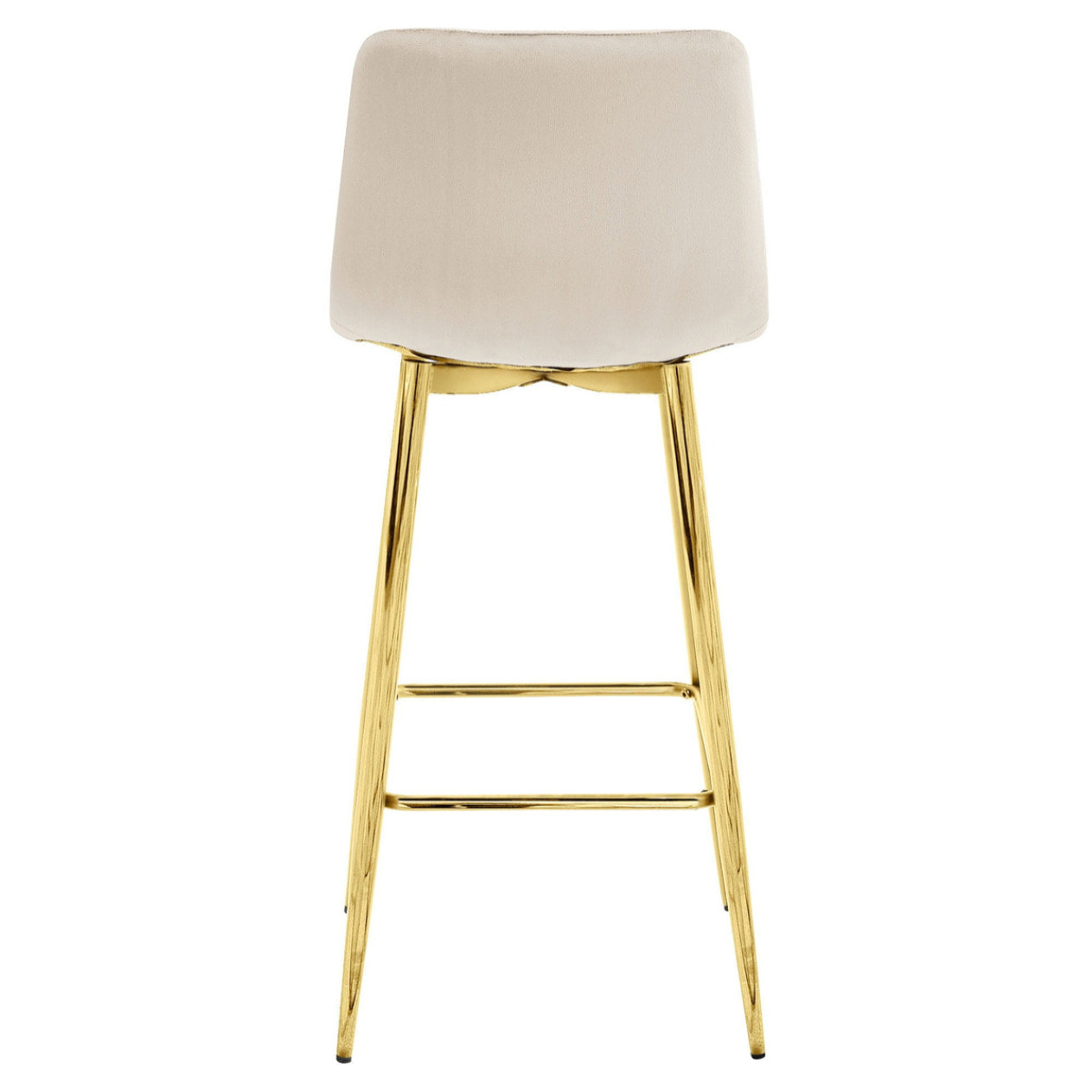 Set di 2 sgabelli bar NADO in velluto beige e gambe oro
