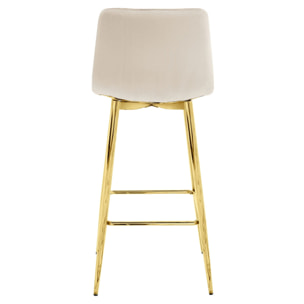 Set di 2 sgabelli bar NADO in velluto beige e gambe oro