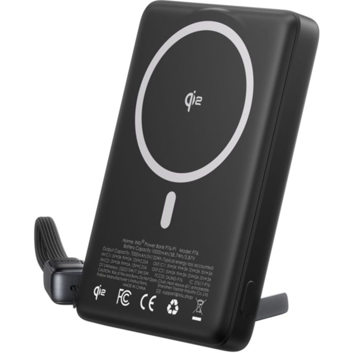 Batterie externe INIU 10000 mAh MagPro slim noir