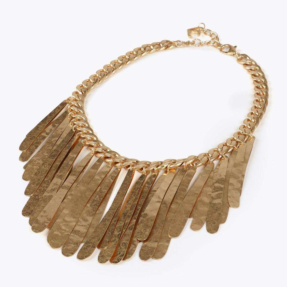 Collana babero con frange metalliche