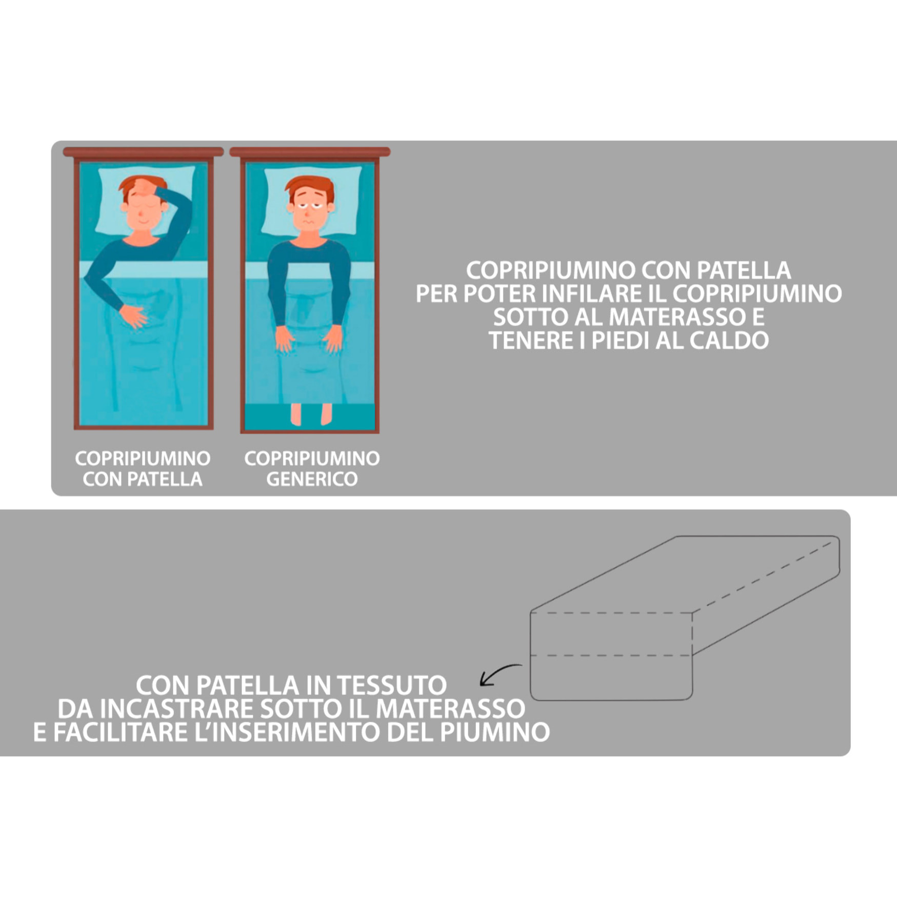 Copripiumino No Stiro Tinta Unita Bicolor Francesca Nero Grigio