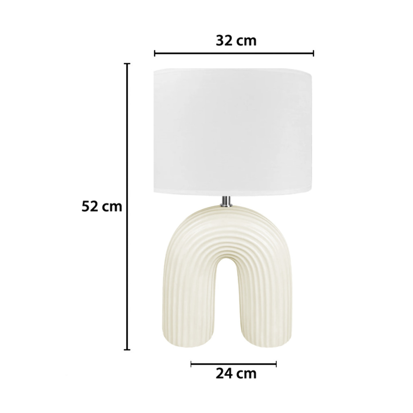 Lampada Da Tavolo Comodino Ricaricabile Accensione On/Off Modello Mykonos Bianco