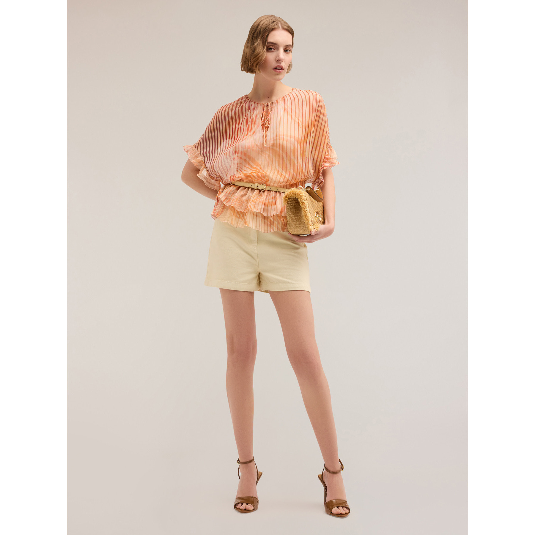 Motivi - Shorts in drill di cotone - Giallo