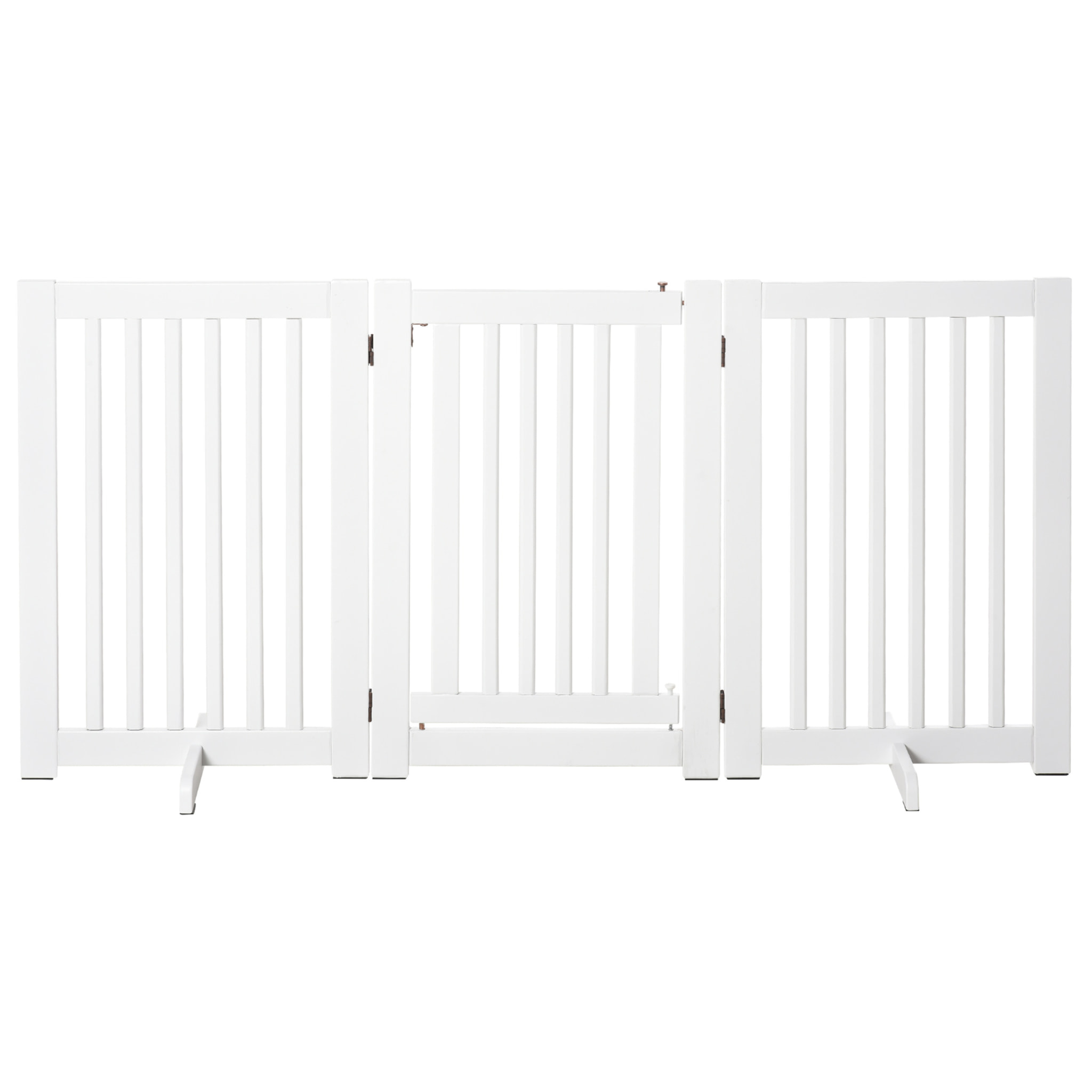 Barrière modulable pliable barrière de sécurité avec porte verrouillable intégrée dim. 155L x 35l x 76H cm MDF blanc