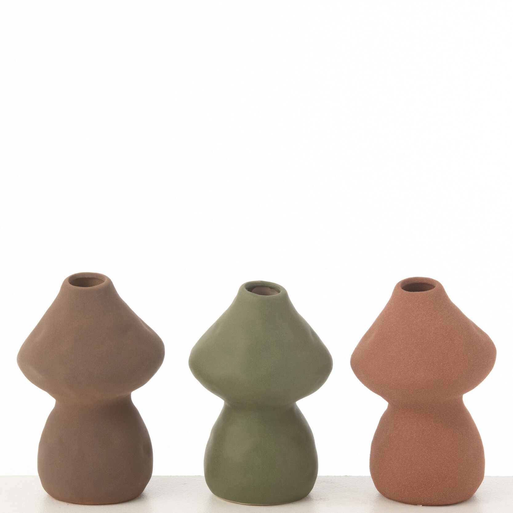 J-Line vase Champignon - porcelaine - mix - small - 3 pcs