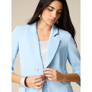 Oltre - Blazer de tejido crepé - Light - blue