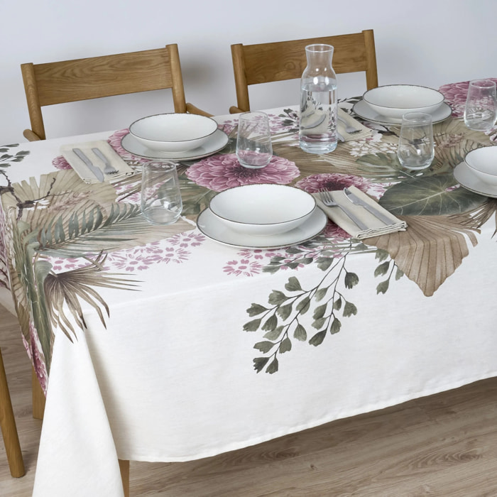 Nappe en tissu 100% coton Dahlias