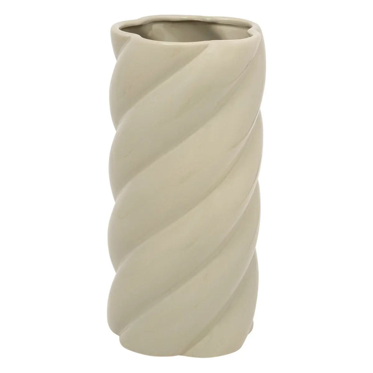 Vase torsadé "Coby" céramique vert clair H25,5cm