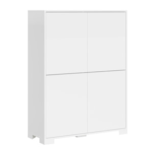 Credenza alta 4 ante 90x35x120 cm Lumina bianco lucido