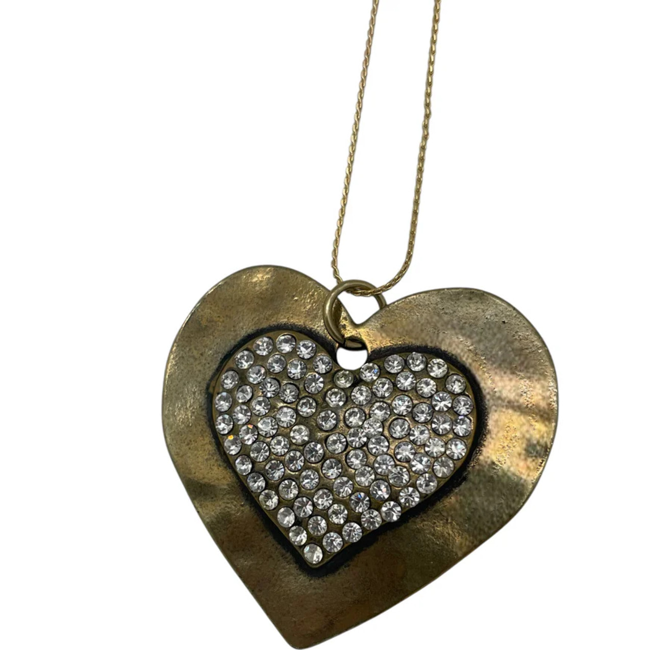 Collar largo Corazón en dorado Cristal SW