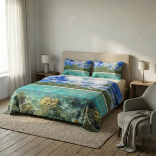 Set completo letto matrimoniale 100% cotone, 180x200 cm, con Stampa Digitale di Alta Qualità, Intrecci