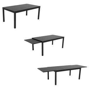 Salon de jardin extensible 10 places de 180/300cm aluminium anthracite VENEZIA