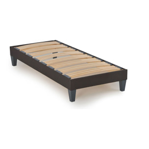 Ensemble Matelas Quintessence mémoire de forme - 30cm + sommier tissu gris - 1 Place