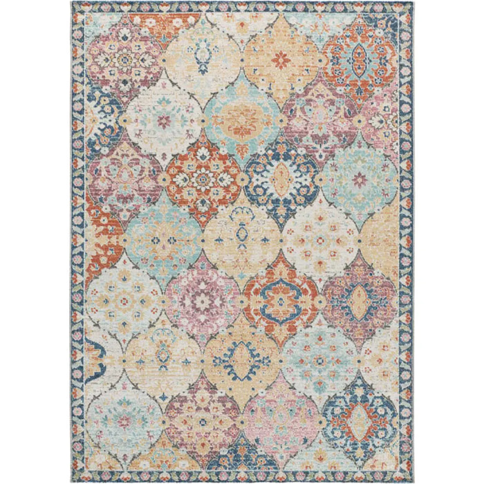 LUNA Alfombra de estilo vintage para interior/exterior multicolor, varias medidas disponibles.