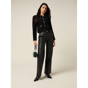 Oltre - Pantalones de tejido sintético - Negro