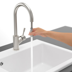 Robinet cuisine Umbrella flex + Distributeur de savon Acier massif