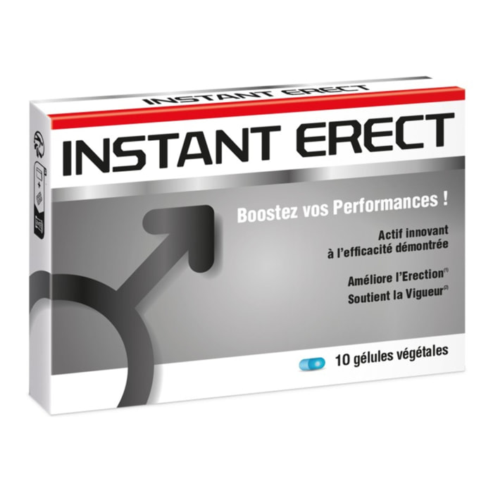 NUTRI EXPERT - Instant Erect - Améliore l?érection - Agit en 30 minutes ! Stimule le désir et soutient la vigueur - Actif innovant EnoSTIM - Résultats prouvés - Vegan - 10 gélules végétales