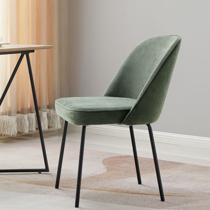 Lot de 2 chaises en velours côtelé - OLDEN