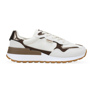 Zapatillas deportivas beige con cordones