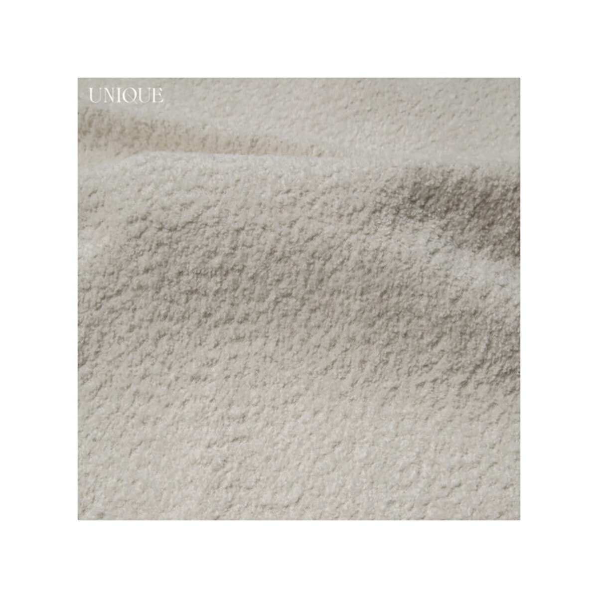 Lit coffre 140 x 200 cm tissu capitonné bouclette beige - FLUF