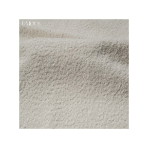 Lit coffre 140 x 200 cm tissu capitonné bouclette beige - FLUF