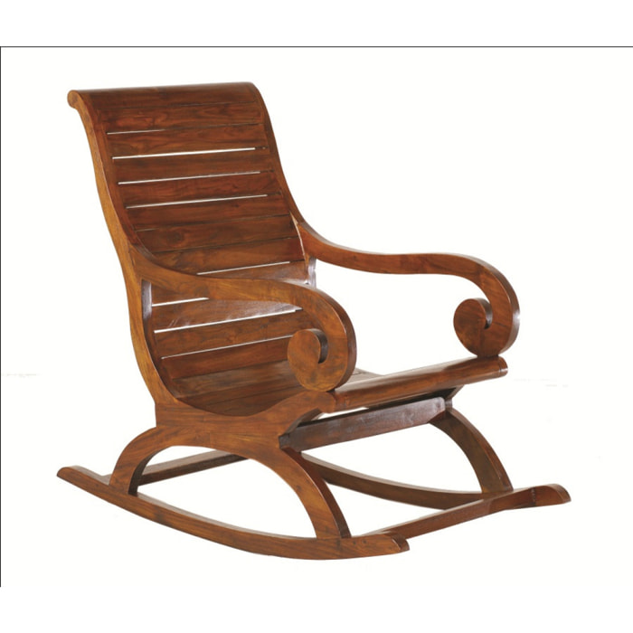 EDEN - Rockingchair marron bois Mindi