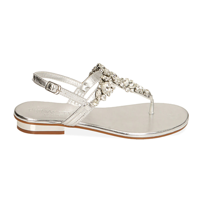 Sandalias planas plateadas