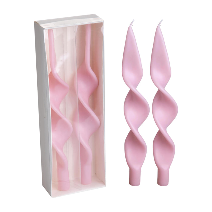 Candele spirale - Pezzi 6 - ROSA - Bianchi Dino SpA